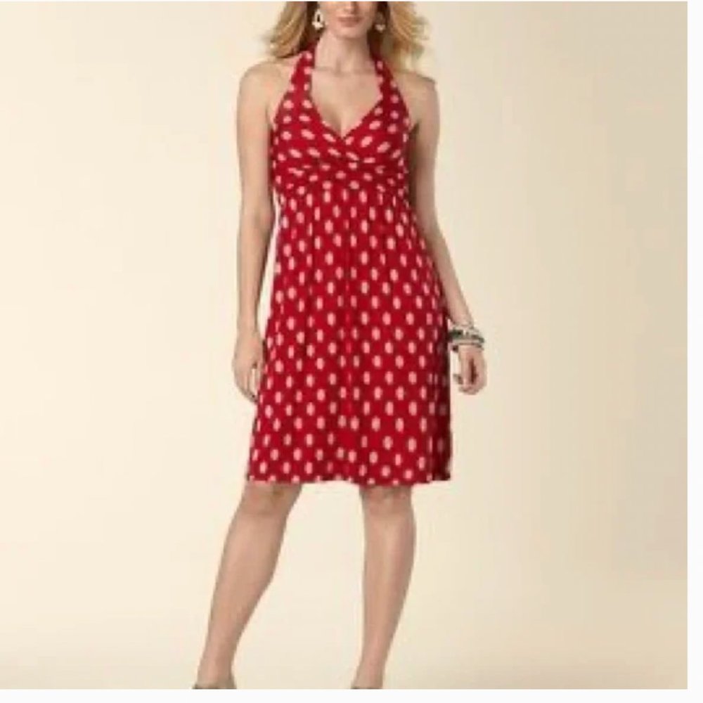 Red Polka Dot Halter Dress